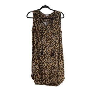 Beach Lunch Lounge Dress Cheetah Print Sleeveless Dress Sz S/p Cover Up